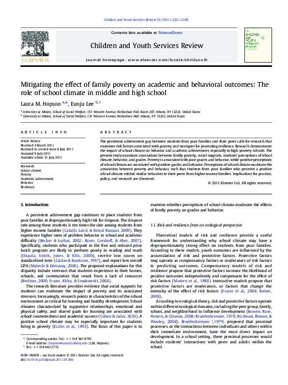 (PDF) Mitigating the effect of family poverty on academic and ...