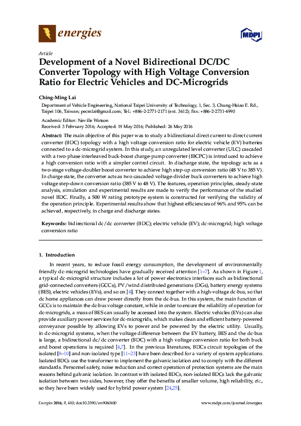 (PDF) Development of a Novel Bidirectional DC/DC Converter Topology ...