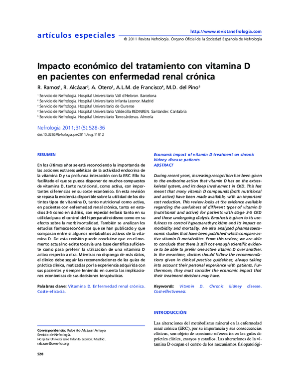 (PDF) Economic impact of vitamin D treatment on chronic kidney disease ...