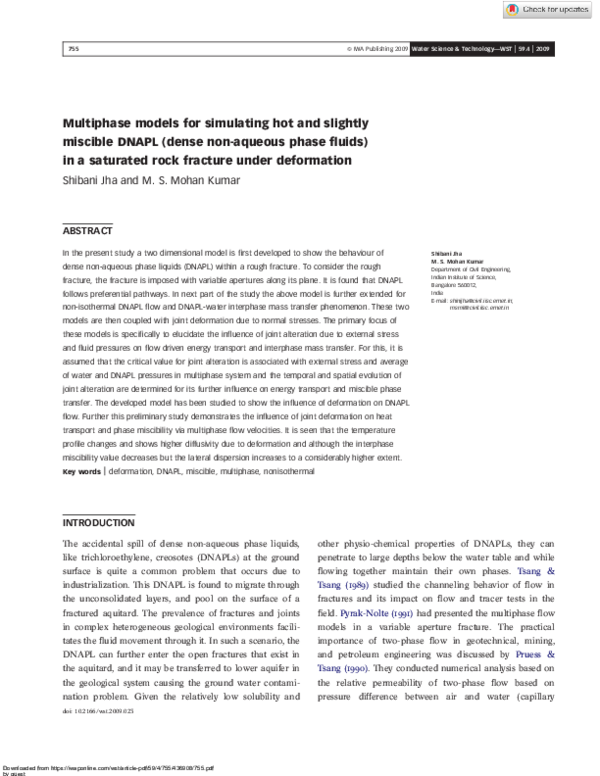 (PDF) Multiphase models for simulating hot and slightly miscible DNAPL ...