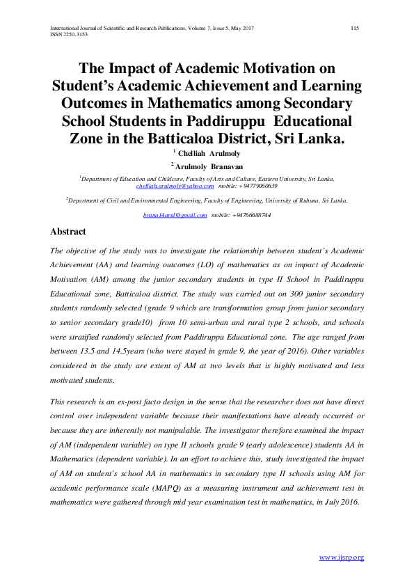 Pdf The Impact Of Academic Motivation On Student S Academic Pdf The Impact Of Academic Motivation On Student S Academic