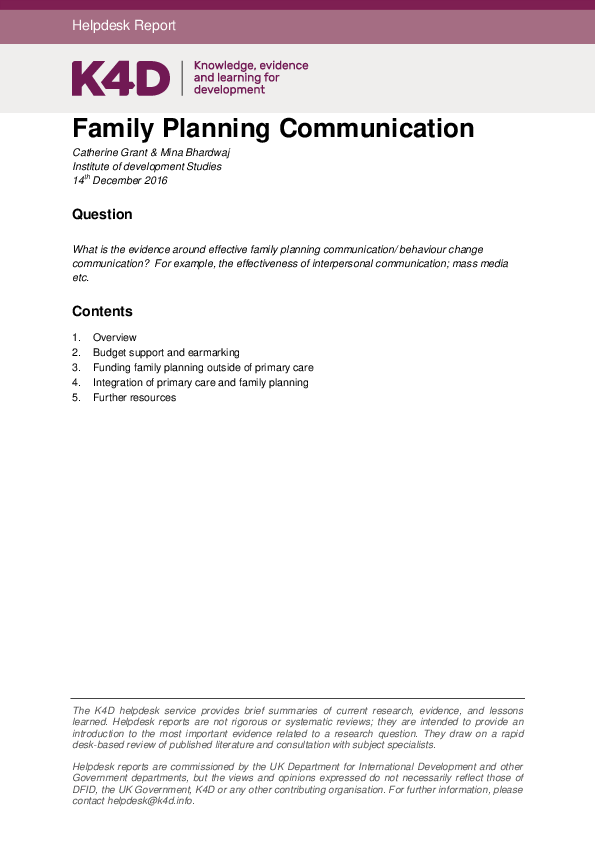 (PDF) Family Planning Communication