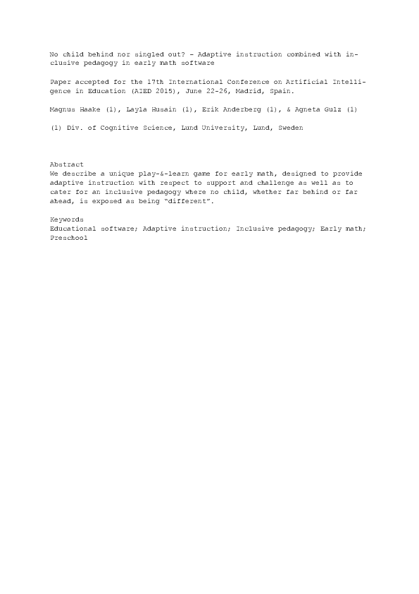 (PDF) No Child Behind nor Singled out? – Adaptive Instruction Combined ...