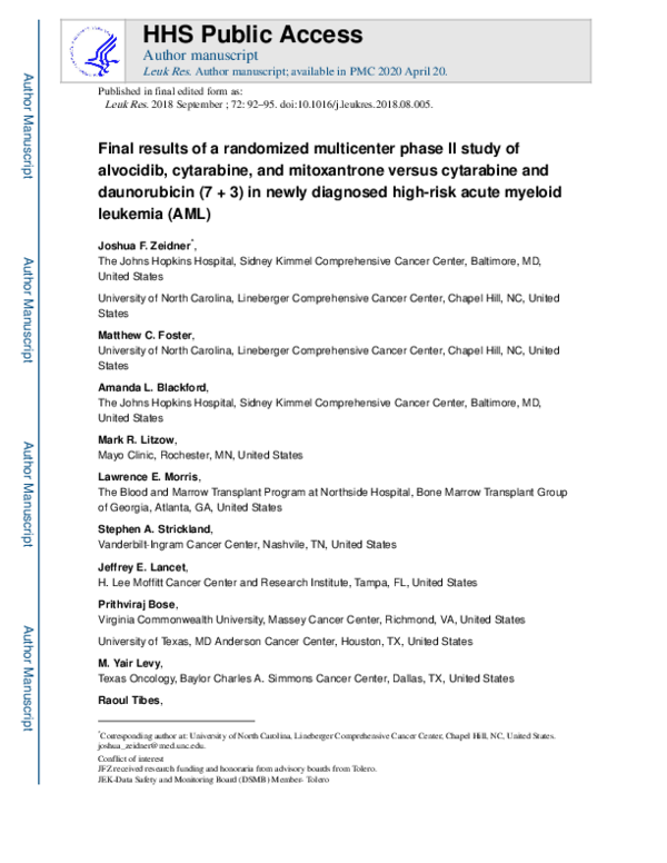 (PDF) Final results of a randomized multicenter phase II study of ...