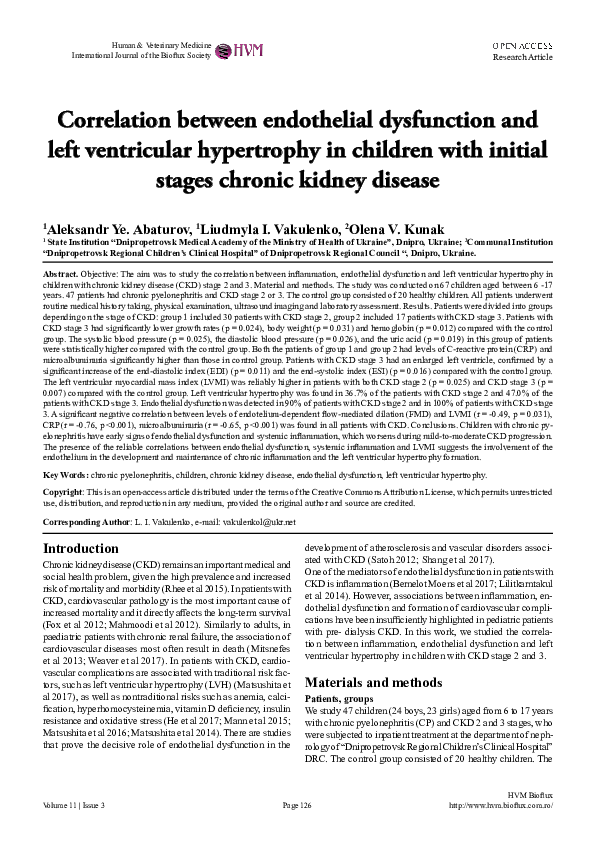 (PDF) Correlation between endothelial dysfunction and left ventricular ...