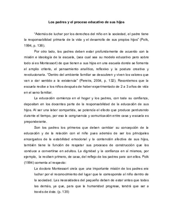 (DOC) Los padres y el proceso educativo de sus hijos