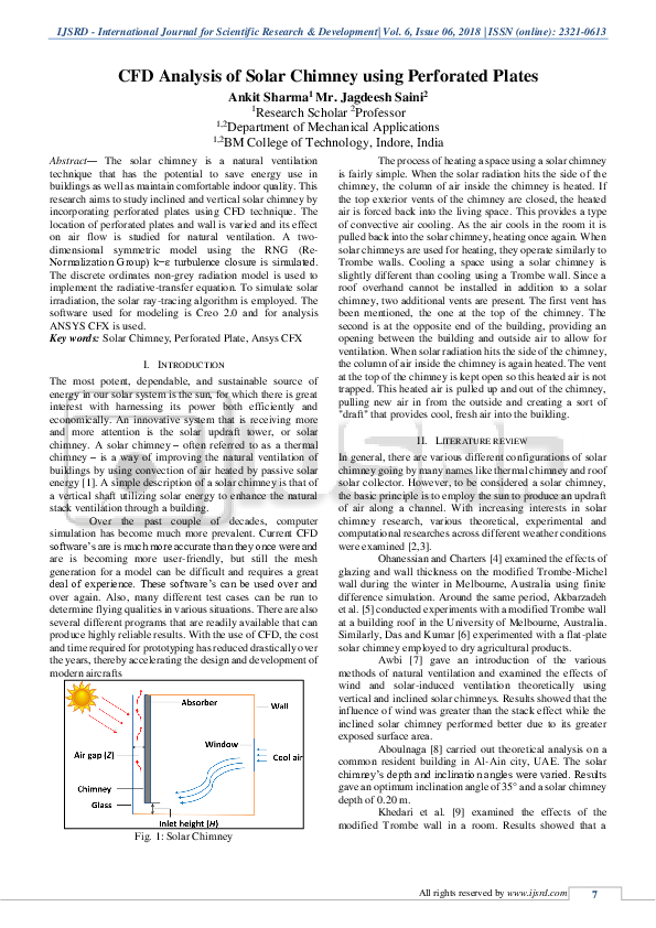 (PDF) CFD Analysis of Solar Chimney using Perforated Plates