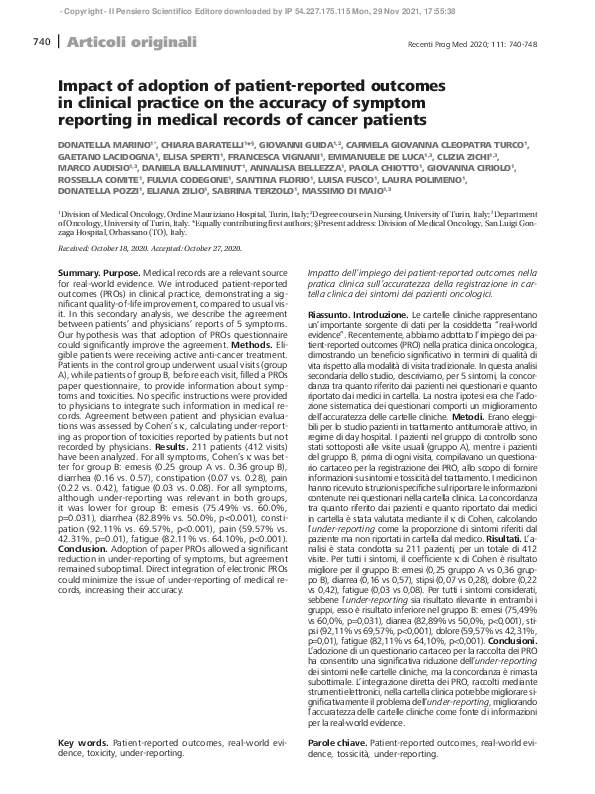 (PDF) Impact of adoption of patient-reported outcomes in clinical ...
