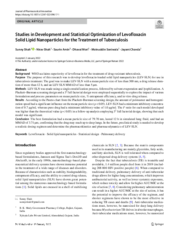 (PDF) Studies in Development and Statistical Optimization of ...