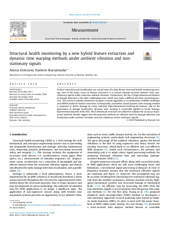 (PDF) Structural health monitoring by a new hybrid feature extraction ...