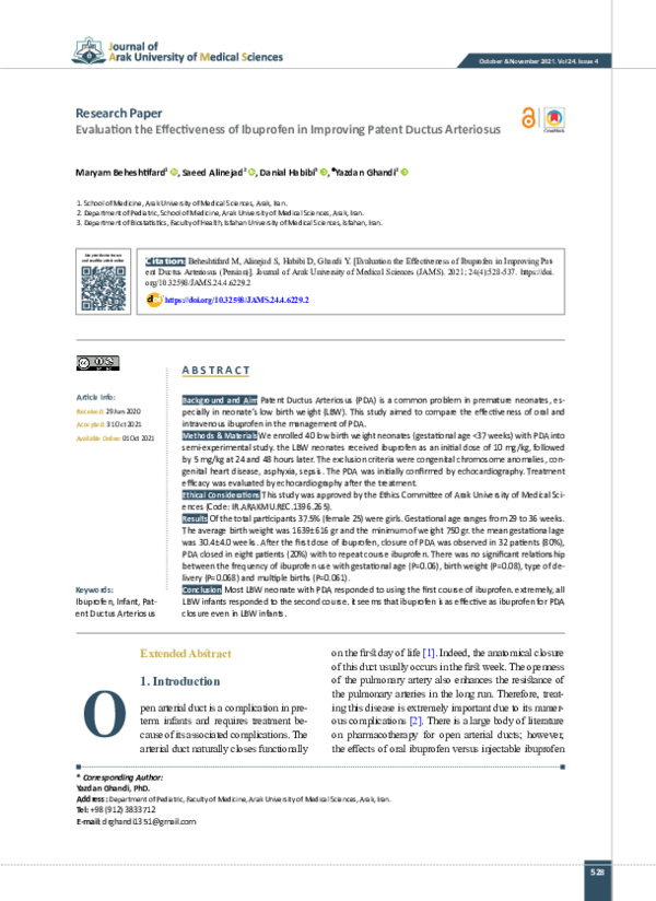 (PDF) Evaluation the Effectiveness of Ibuprofen in Improving Patent