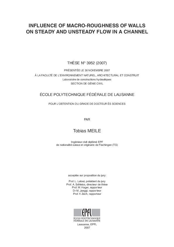 (PDF) Influence of macro-roughness of walls on steady and unsteady flow ...