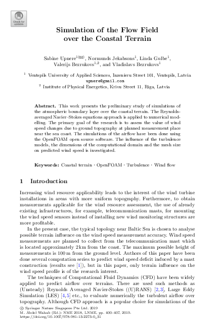 (PDF) Simulation of the Flow Field over the Coastal Terrain