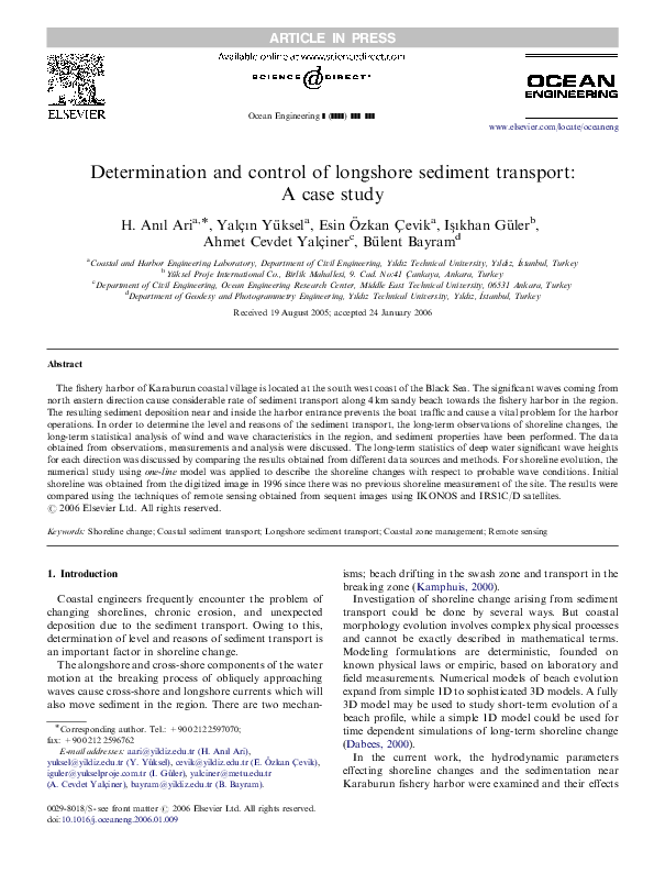 (PDF) Determination and control of longshore sediment transport: A case ...