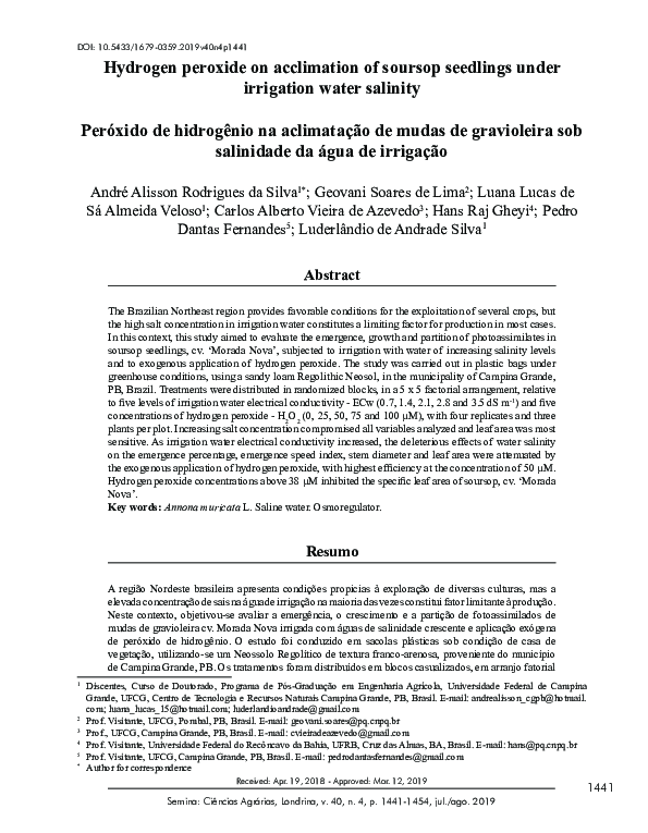 (PDF) Hydrogen peroxide on acclimation of soursop seedlings under ...