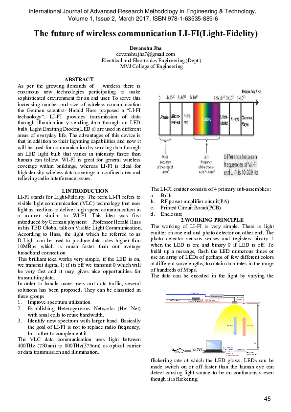 (PDF) The future of wireless communication LI-FI(Light-Fidelity)