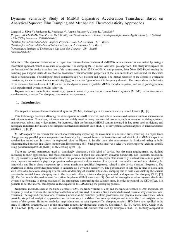 (PDF) Dynamic Sensitivity Study of MEMS Capacitive Acceleration ...