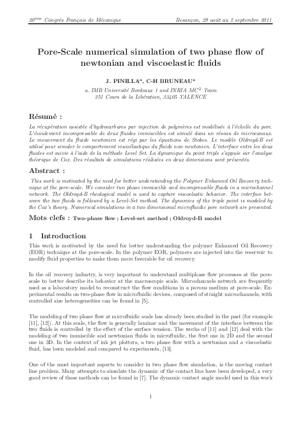 (PDF) Pore-scale numerical simulation of two phase flow of newtonian ...