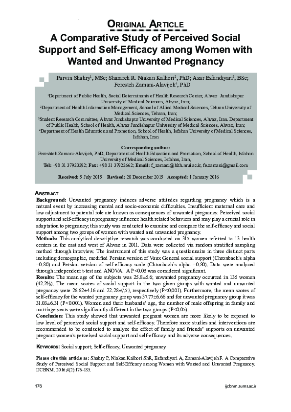 (PDF) A Comparative Study of Perceived Social Support and Self-Efficacy ...