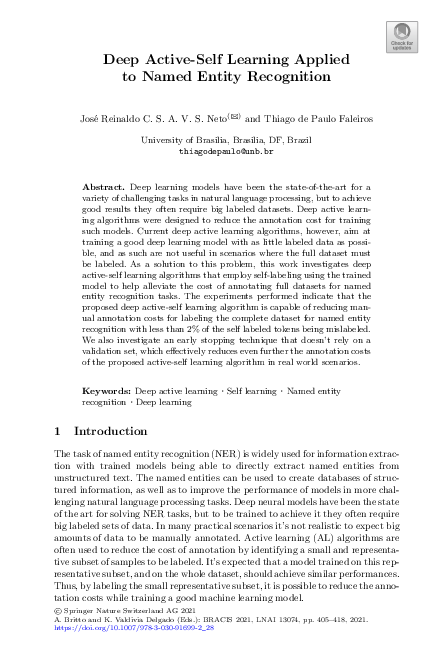 (PDF) Deep Active-Self Learning Applied to Named Entity Recognition