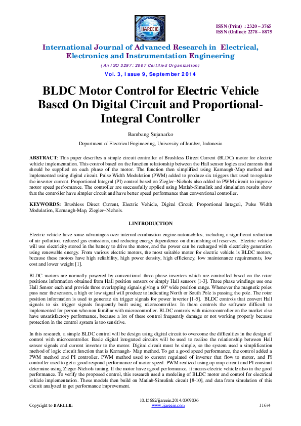 (PDF) BLDC Motor Control for Electric Vehicle Based On Digital Circuit ...