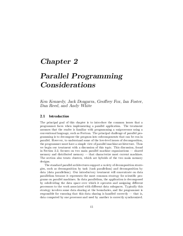 (PDF) Chapter 2 Parallel Programming Considerations