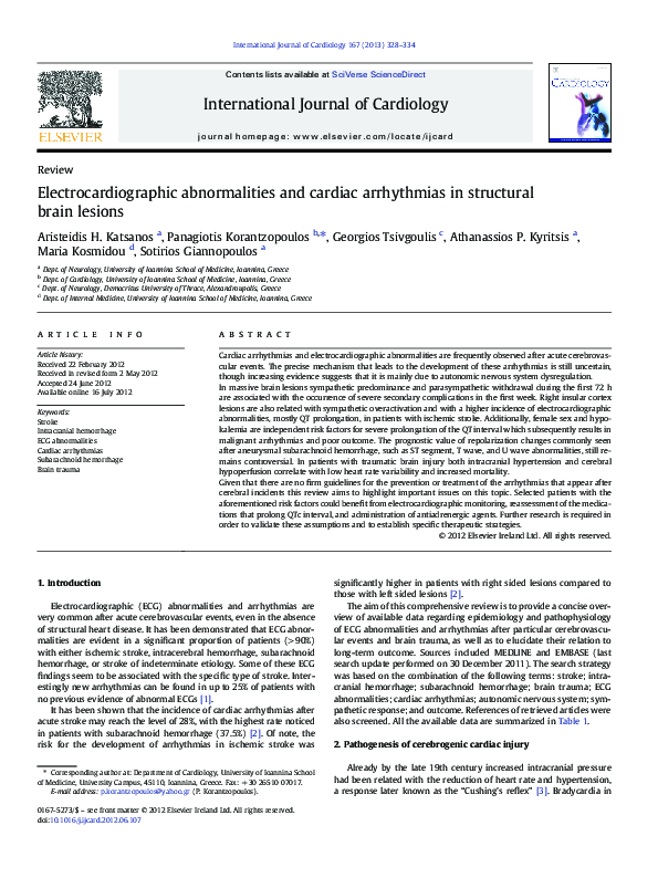 (PDF) Electrocardiographic abnormalities and cardiac arrhythmias in ...