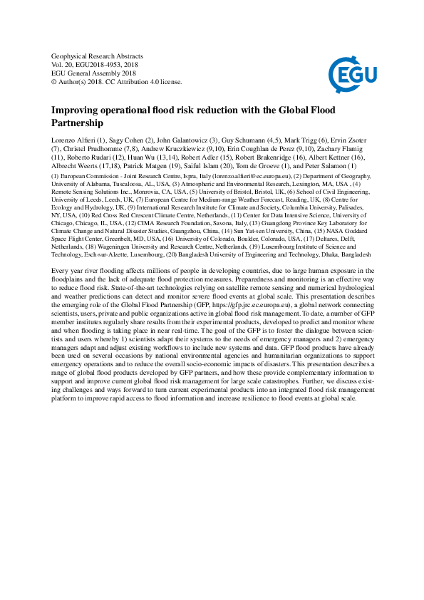 (PDF) Improving operational flood risk reduction with the Global Flood ...