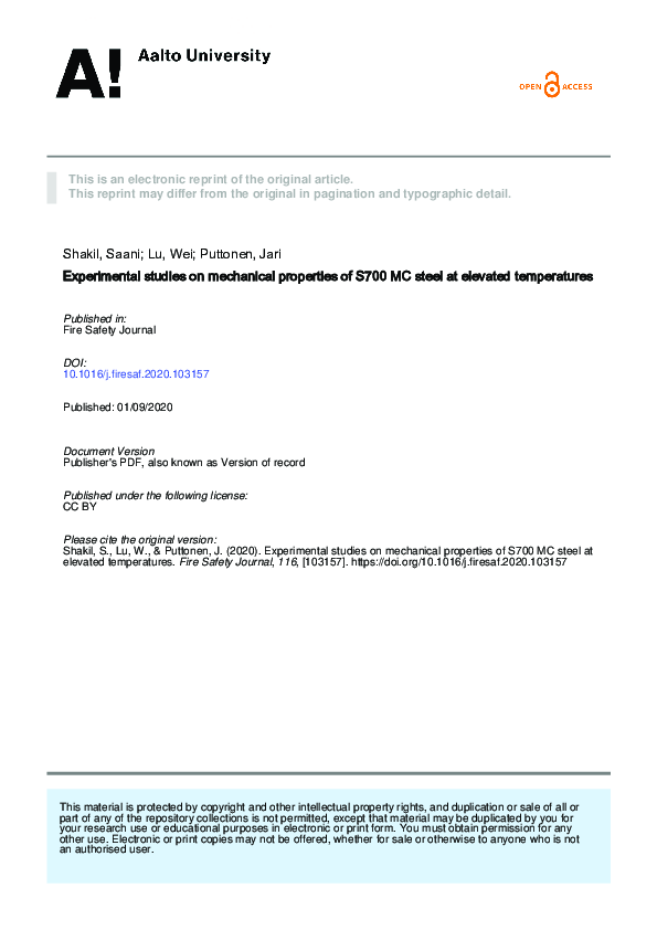 Experimental studies on mechanical properties of S700 MC steel at ...