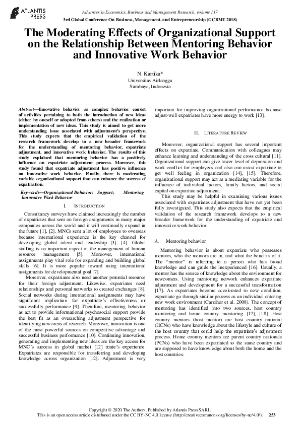 (PDF) The Moderating Effects of Organizational Support on the ...