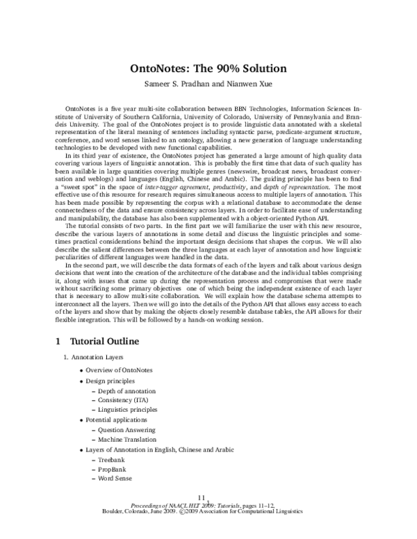 (PDF) OntoNotes