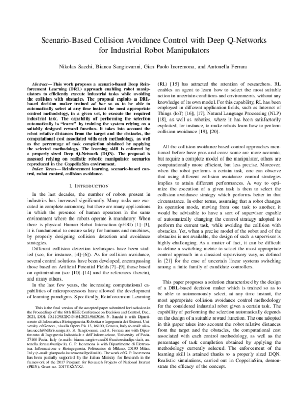 (PDF) Scenario-Based Collision Avoidance Control With Deep Q-Networks ...