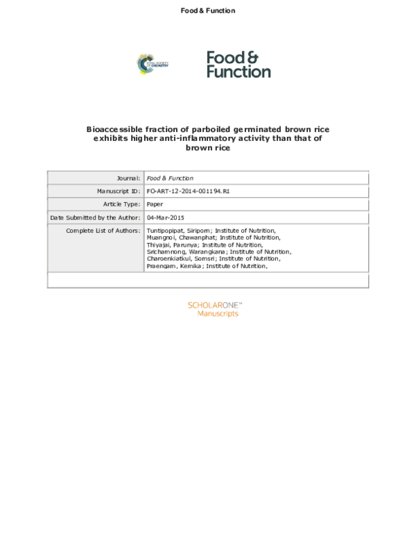 (PDF) A bioaccessible fraction of parboiled germinated brown rice ...