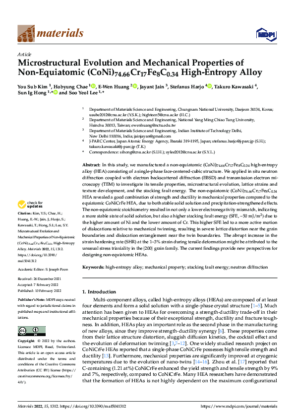 (PDF) Microstructural Evolution and Mechanical Properties of Non ...