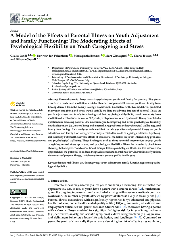 (PDF) A Model of the Effects of Parental Illness on Youth Adjustment ...