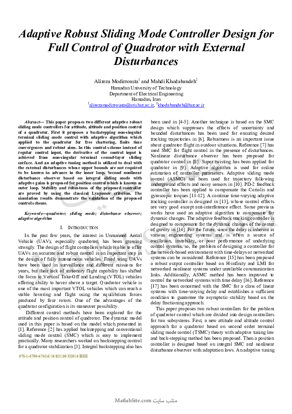 (PDF) Adaptive robust sliding mode controller design for full control ...