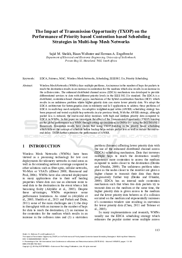 (PDF) The Impact of Transmission Opportunity (TXOP) on the Performance ...