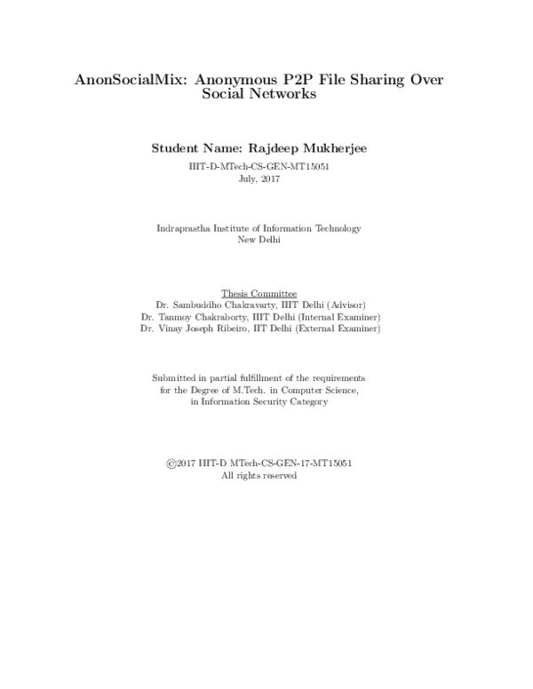(PDF) AnonSocialMix: anonymous p2p file sharing over social networks