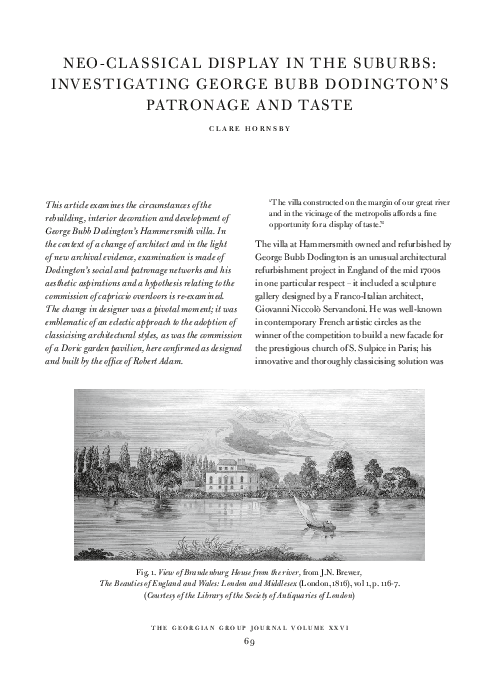 (PDF) Neo-classical display in the suburbs: investigating George Bubb ...