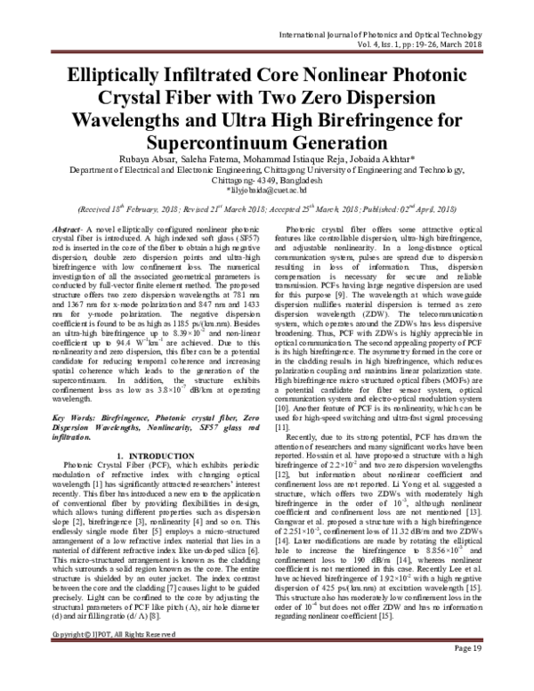 (PDF) Elliptically Infiltrated Core Nonlinear Photonic Crystal Fiber ...