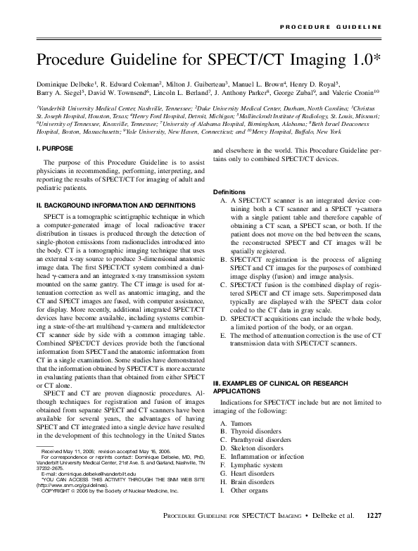 (PDF) Procedure Guideline for SPECT/CT Imaging 1.0*