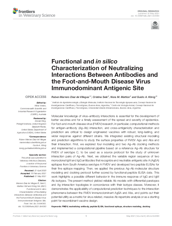(PDF) Functional and in silico Characterization of Neutralizing ...