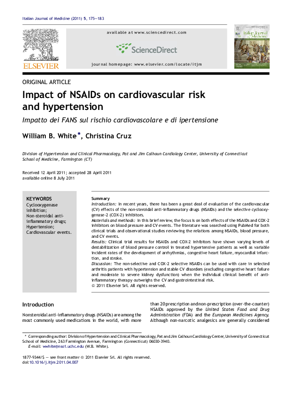 (PDF) Impact of NSAIDs on cardiovascular risk and hypertension