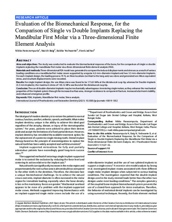 (PDF) Evaluation of the Biomechanical Response, for the Comparison of ...