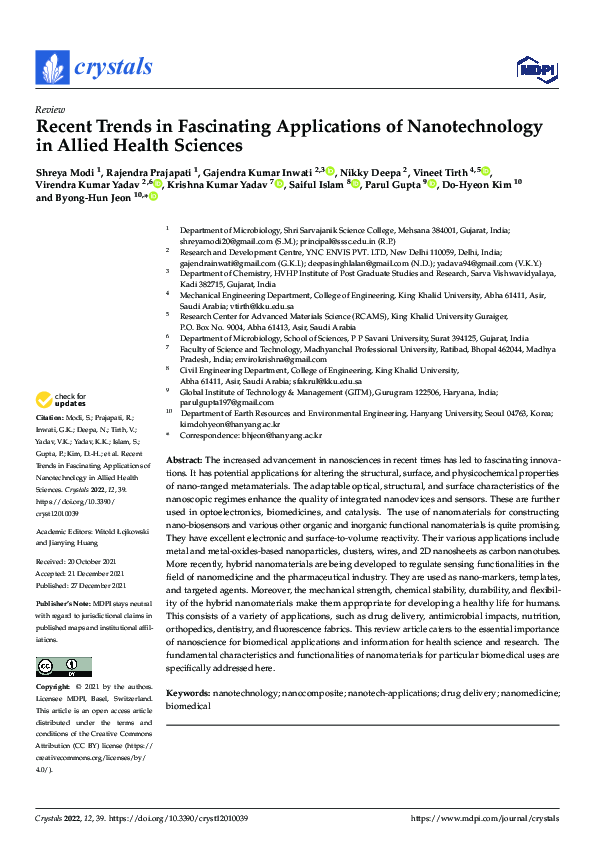(PDF) Recent Trends in Fascinating Applications of Nanotechnology in ...
