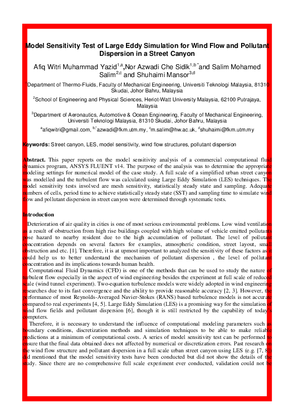 (PDF) Model Sensitivity Test of Large Eddy Simulation for Wind Flow and ...
