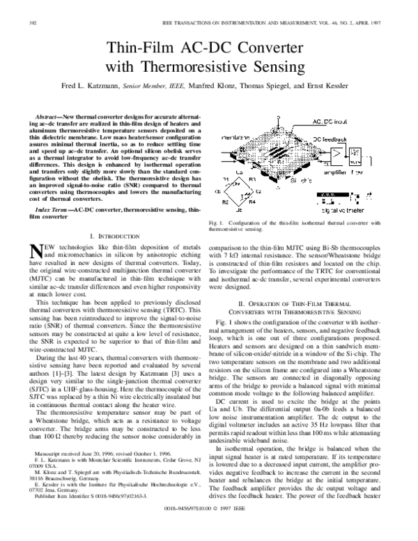 (PDF) Thin-film ac-dc converter with thermoresistive sensing