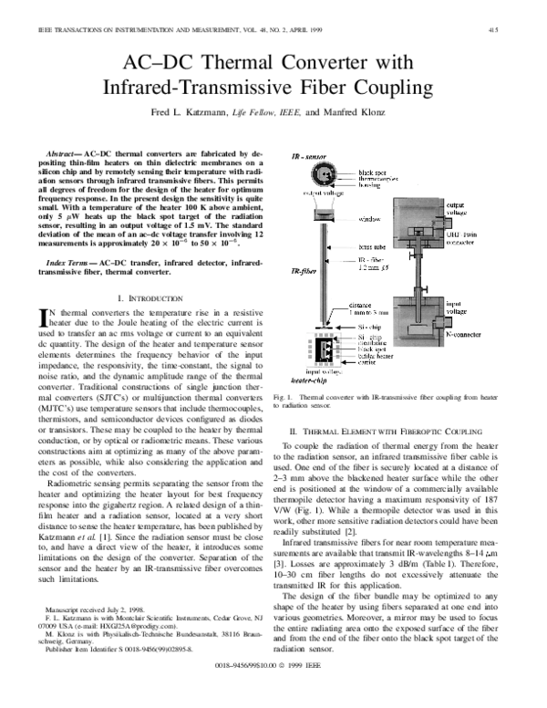 (PDF) ACDC thermal converter with infraredtransmissive fiber coupling