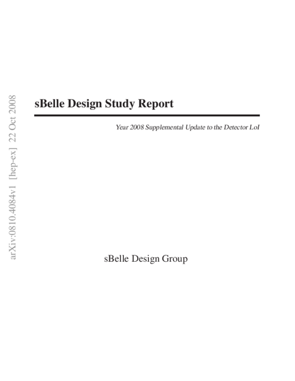 (PDF) sBelle Design Study Report