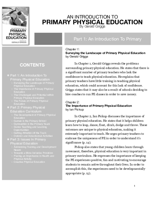 (PDF) An Introduction to Primary Physical Education